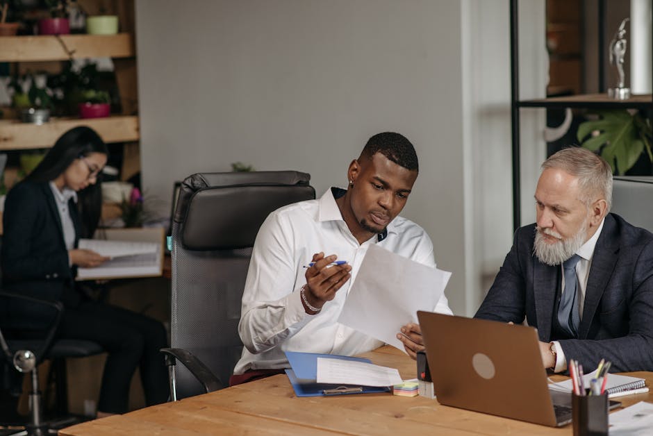 Financial professionals collaborating