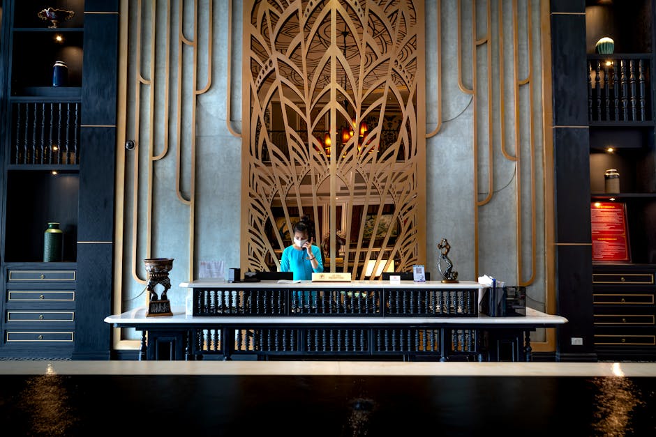 Hotel reception staff at work