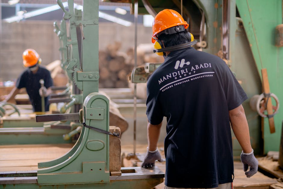 Factory worker on production line